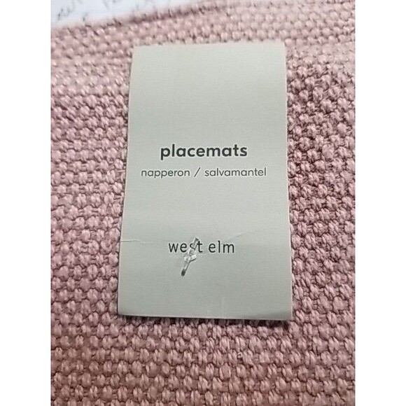West Elm Placemats Woven Contemporary Design Pink Stone Set of 3 New Tags - Picture 2 of 4